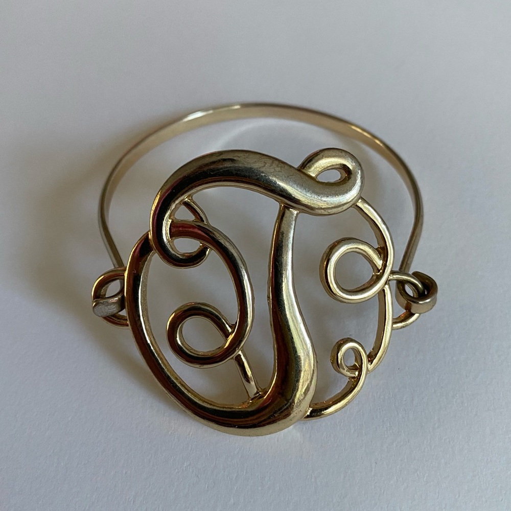Top It Off “T” Initial Bracelet